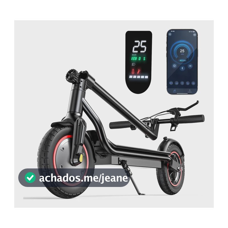 Patinete Elétrico 500w Autonomia 37km Dobrável Ipx4 App 10  Preto