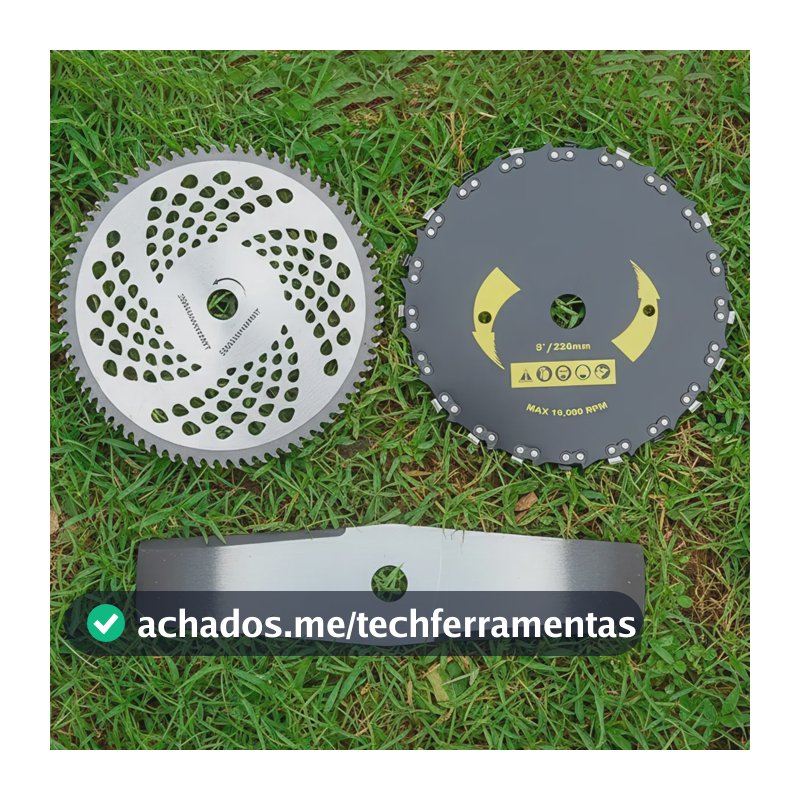 Kit 3 Lâminas E Discos Para Roçadeira Completo Universal