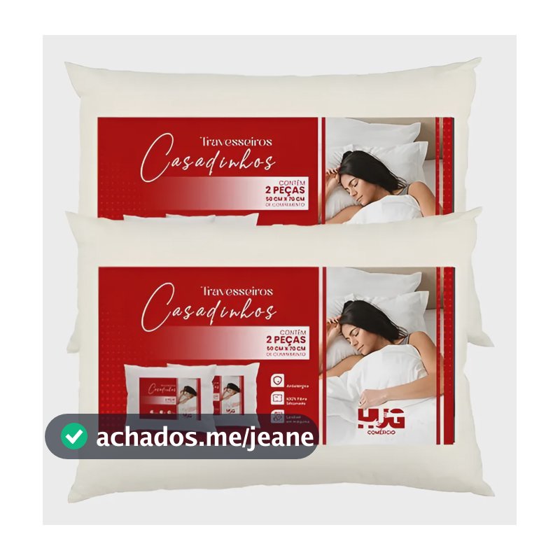 Kit 2 Travesseiros Casadinho Macio Antialérgico Lavável Branco