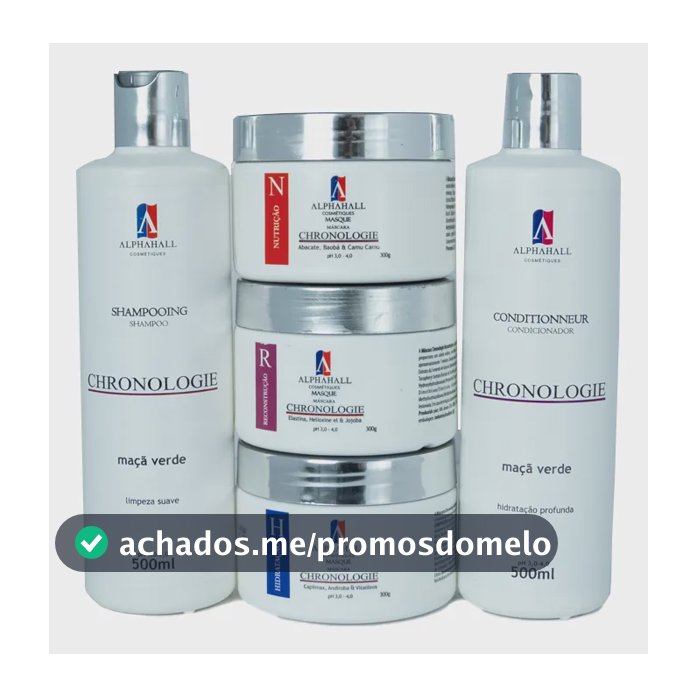 Kit 5 Cronograma Capilar Manutenção Completa Alphahall Kit 5 Cronograma Capilar