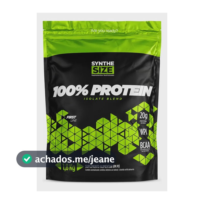 Whey 100% Proteína Isolada Blend Refil 1,8 Kg Synthesize Sabor Morango
