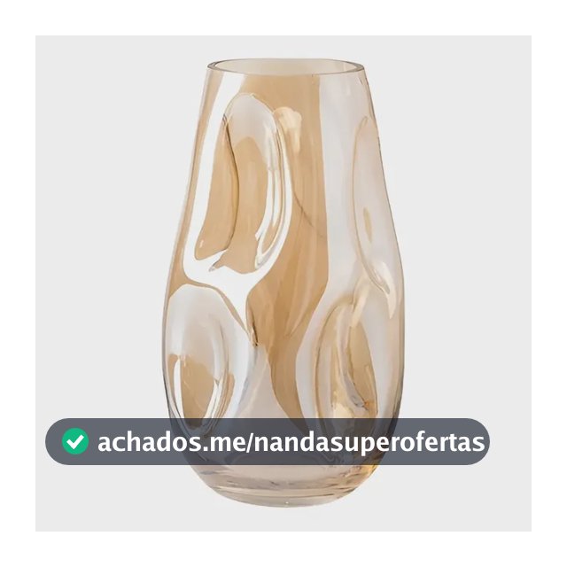 Vaso De Vidro Grosso Primeira Linha Forma Irregular Âmbar Ebenezer