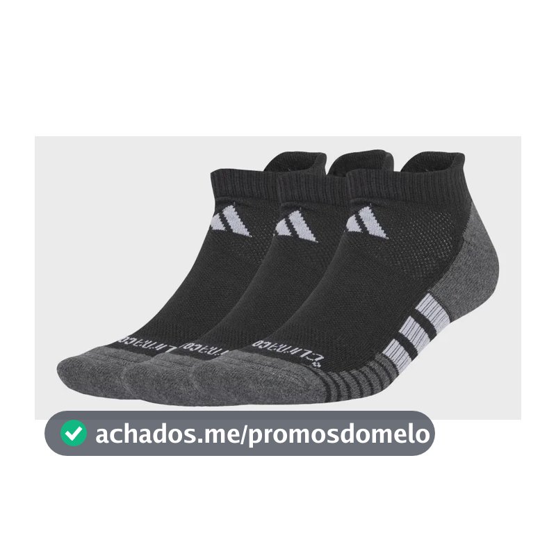 Meias Soquete Performance Climacool 3 Pares adidas Preto G