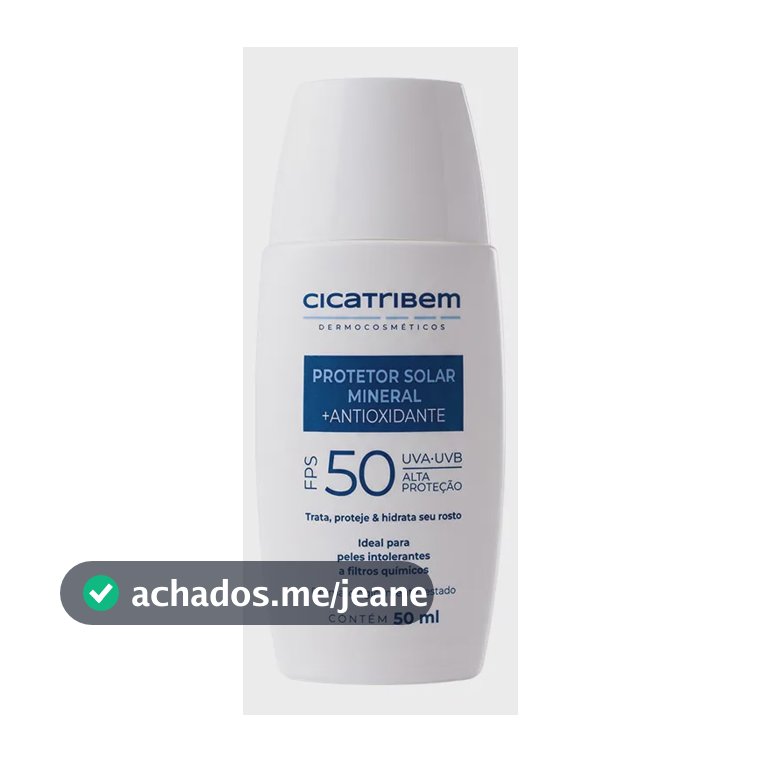 Protetor Solar Mineral Facial 50 Fps Cicatribem 50ml