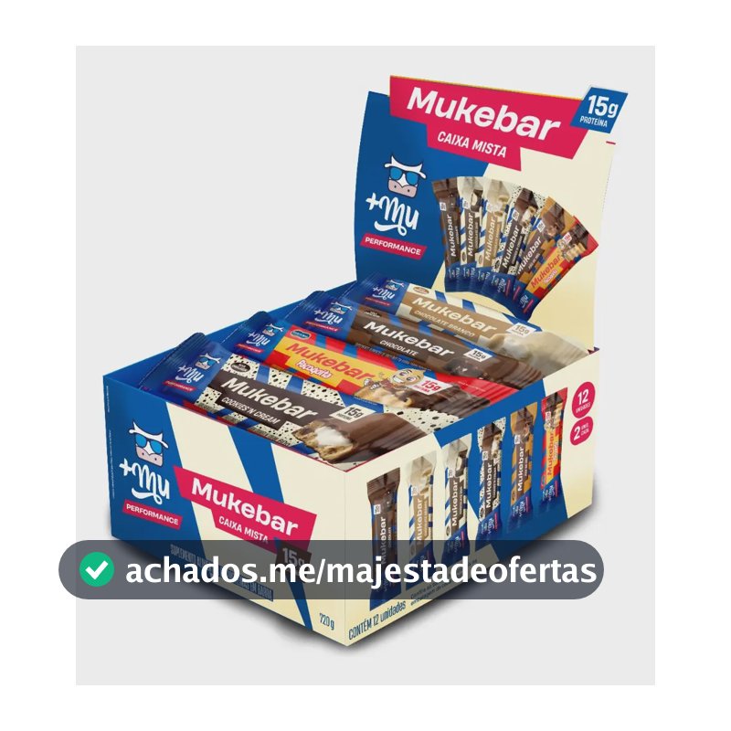Whey protein +Mu em barra de cereais sabor Mix x 720g 12 un