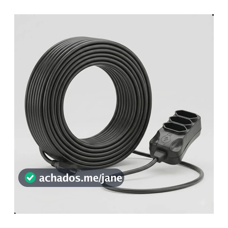 Extensão Elétrica 30 Metros Reforçada 3 Tomadas Cabo Resistente 10a 20a Bivolt Uso Profissional Residencial Obra Alta Durabilidade