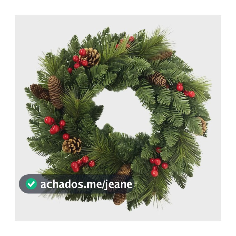 Guirlanda De Natal Grande 30cm Pinhas Enfeites Natalinos Verde