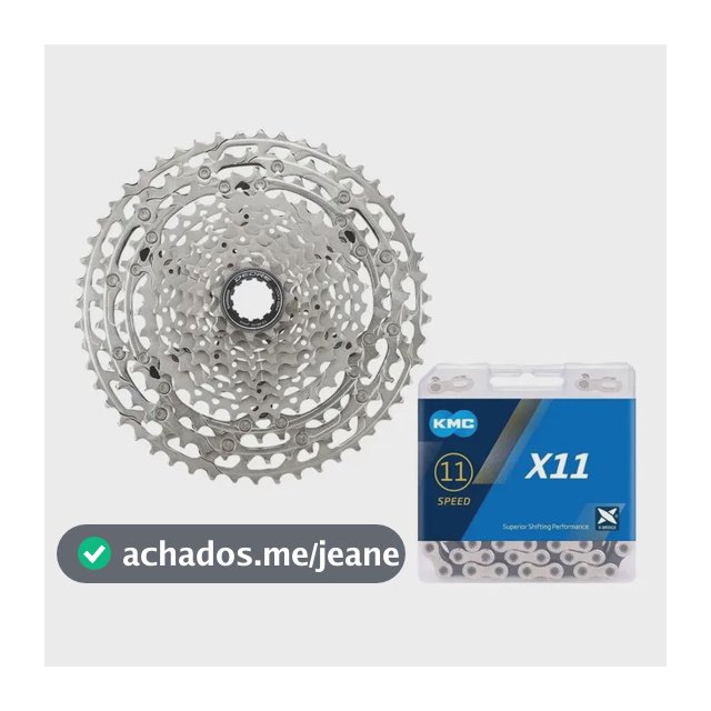 Cassete Shimano Deore M5100 11/51d + Corrente Kmc X11  - 11v Prateado