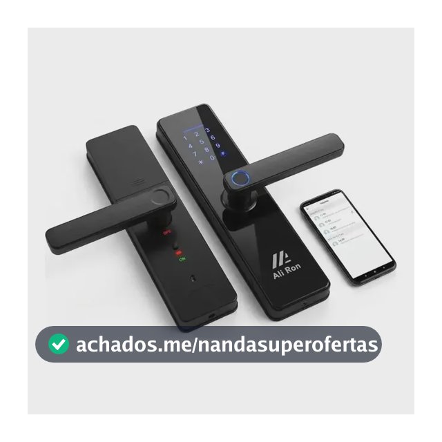 Fechadura Digital Biométrica Com Senha Para Porta De Madeira Preto