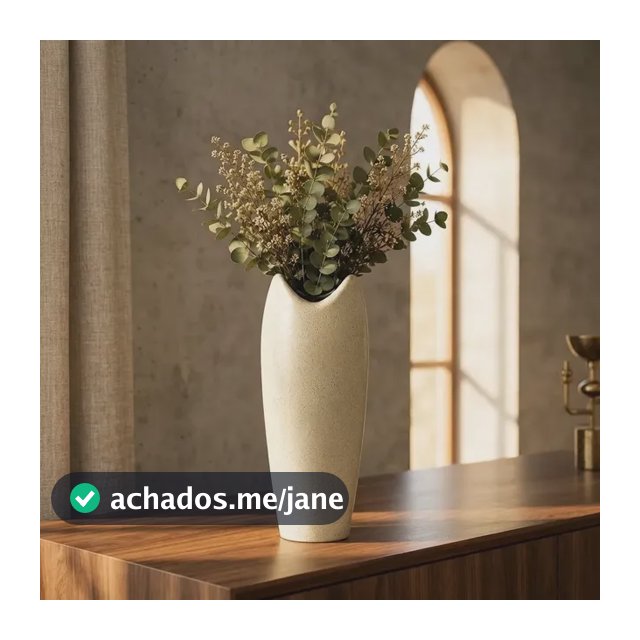Vaso G Cerâmica Ambiente Moderno Decoração Modelo Fluido Amendoa Mescla