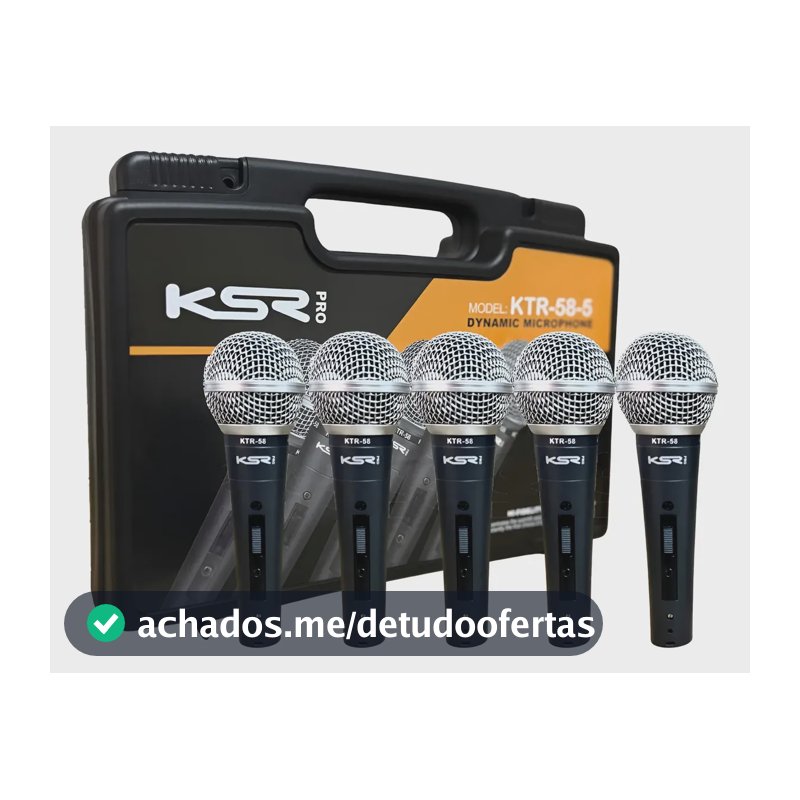 Kit Com 5 Microfone Ksr Pro Ktr58-5 Preto
