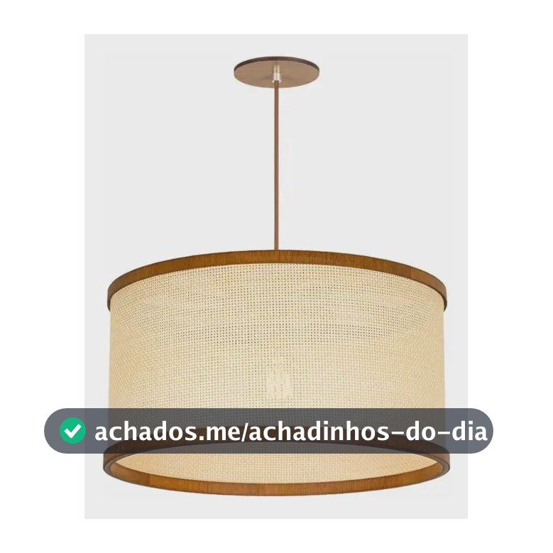 Pendente Palha Leve 45cm Blanchonella Classic Lar 110v / 220v (dupla Voltagem)