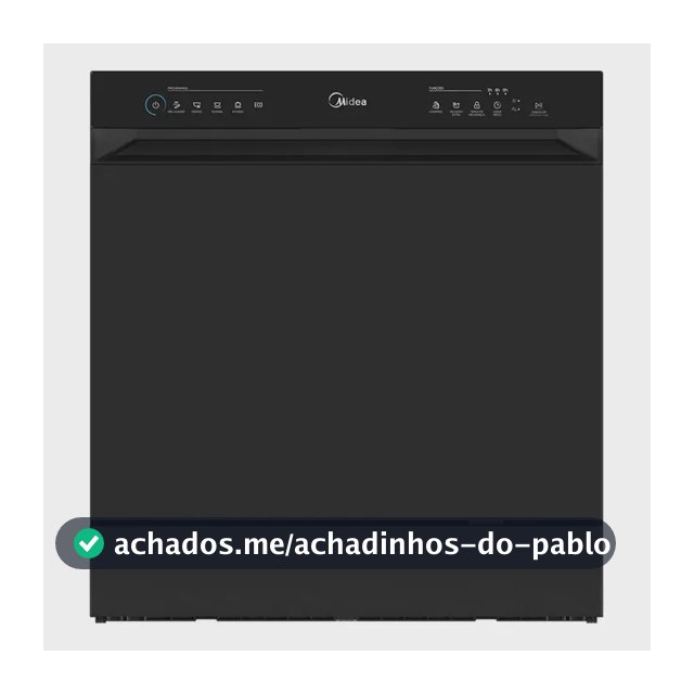 Lava Louças 8 Serviços Preta Touch Plus Midea Preto
