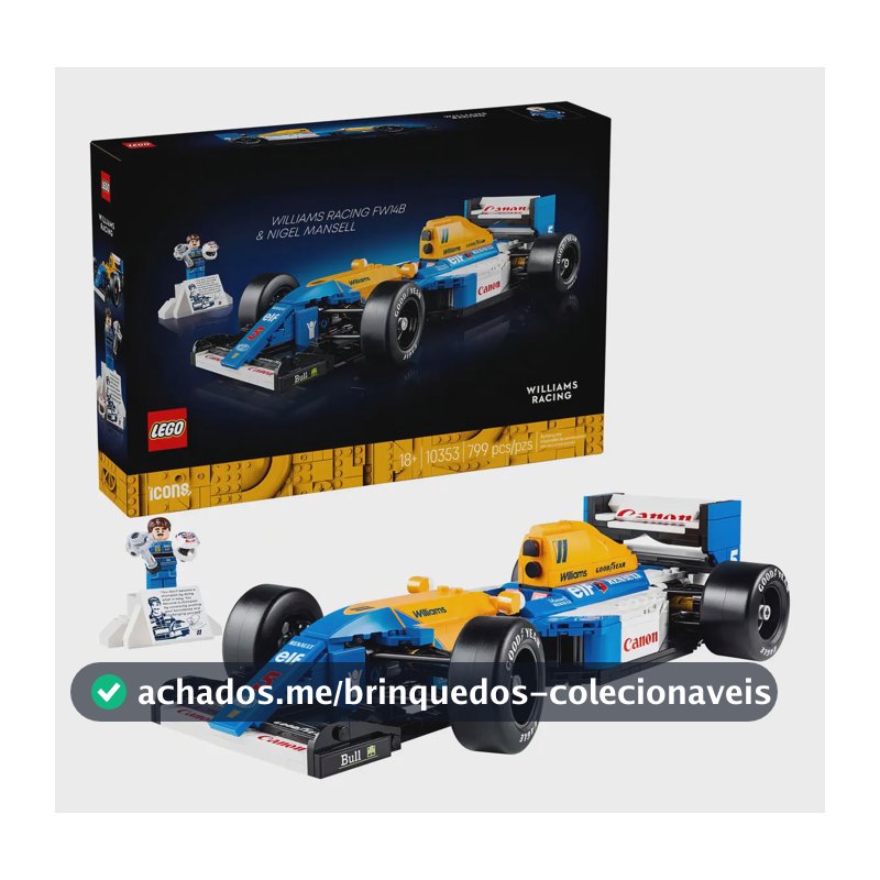 Lego Icons 10353 - Williams Racing Fw14b E Nigel Mansell Quantidade De Peças 799