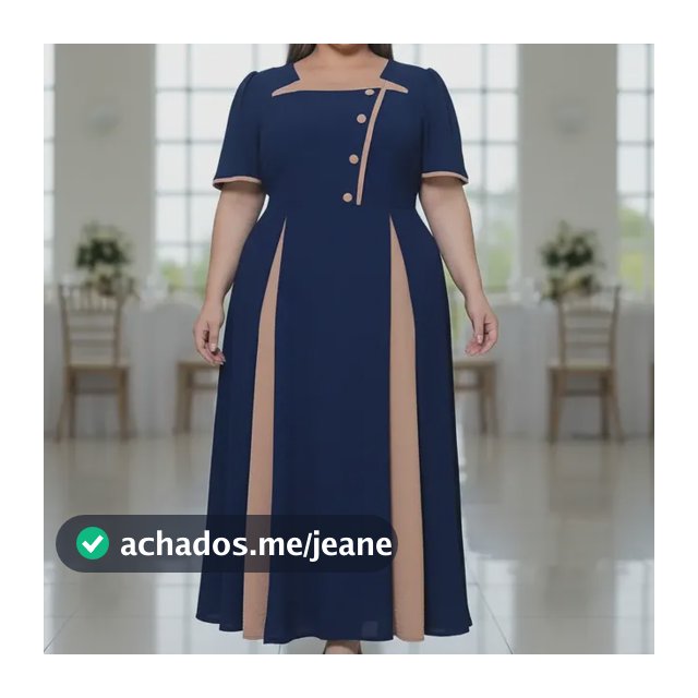 Vestido Festa Plus Size Longo Casamento Manga Bicolor Chique