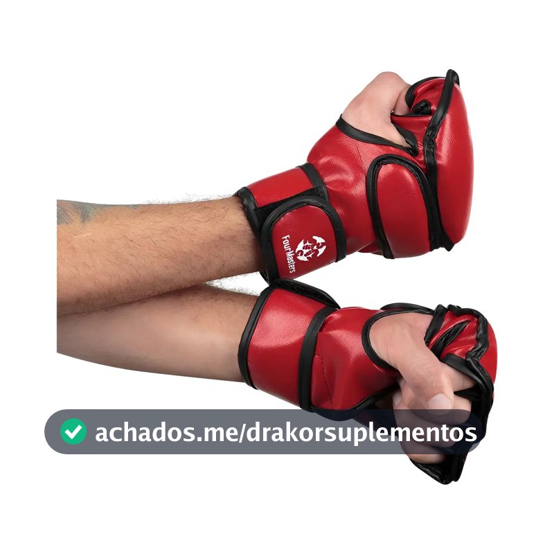 Par Luvas / Luva Mma Muay Thai Lutas Treino / Profissional Cor Vermelho Tamanho M