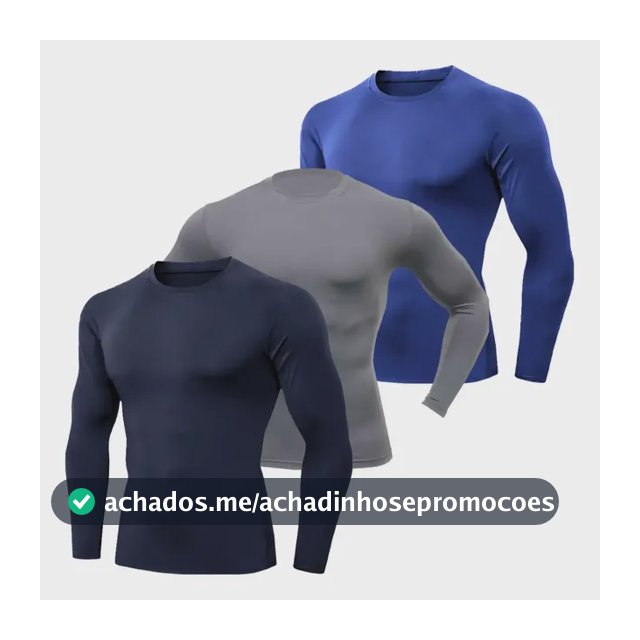 Kit 3 Camiseta Térmica Blusa Proteção Uv Manga Longa Inverno