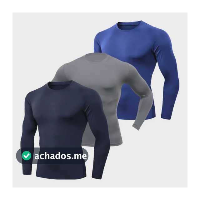 Kit 3 Camiseta Térmica Blusa Proteção Uv Manga Longa Inverno