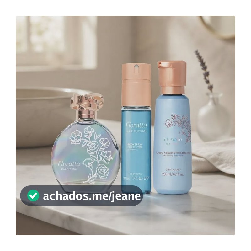 Oboticário Kit Floratta Blue Crystal Colônia, Creme E Splash