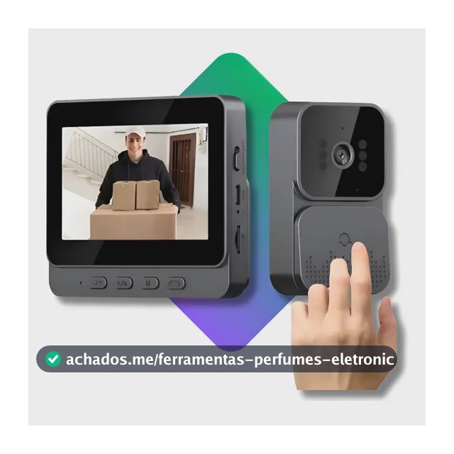 Vídeo Porteiro Sem Fio Interfone Bidirecional Wireless Hd  Cinza-escuro 127/220v