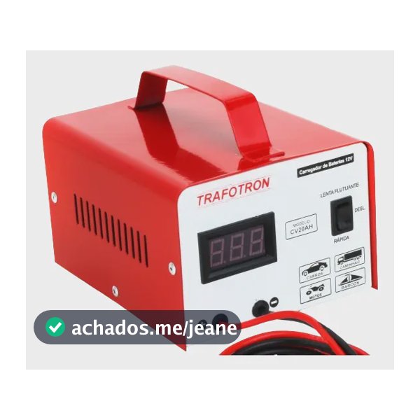 Carregador De Bateria 12v Com Voltimetro Lento E Rapido Cv20