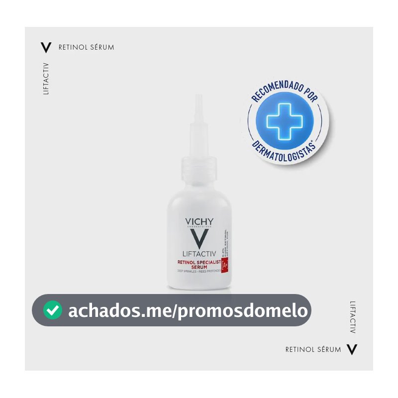 Sérum Facial Antirrugas Profundas com Retinol Puro e Peptídeos que Uniformiza a Textura Liftactiv Vichy 30ml