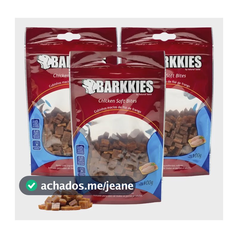 3 Barkkies Chiken Soft Bites Cachorro Adestramento 100g