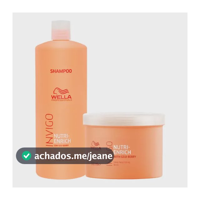 Kit Wella Nutri Enrich Shampoo 1L + Máscara 500ml Invigo