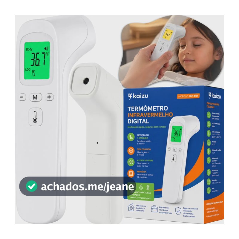 Termômetro Infravermelho Testa Sem Contato Digital Febre Infantil Adulto Medição Rápida Alta Precisão Display Lcd Memória Sensor