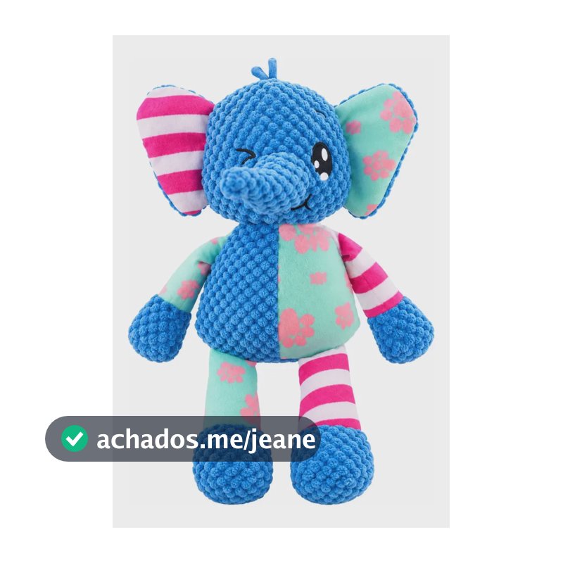 Brinquedo Pelúcia Mordedor Elefante Com Apito para Cães e Gatos