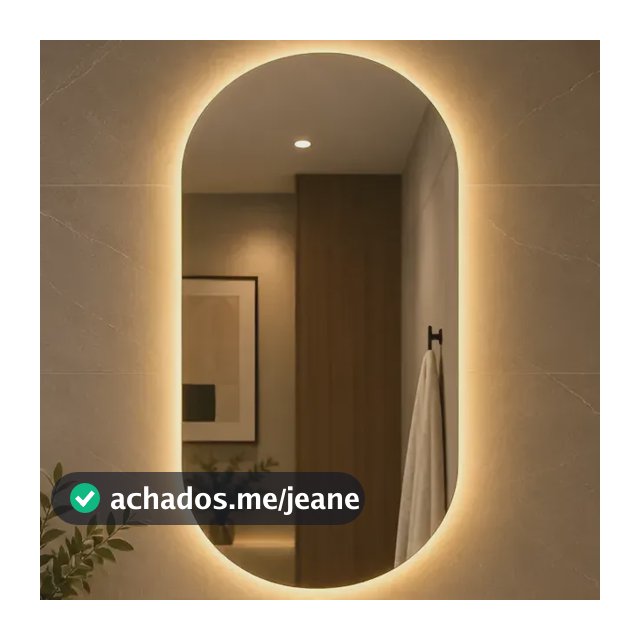 Espelho Oval Com Led 80x50 Cm Lapidado Com Fonte Bivolt