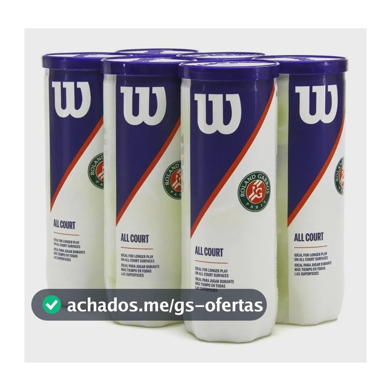 Bola De Tênis Wilson Roland Garros All Court - Pack Com 6 Tubos