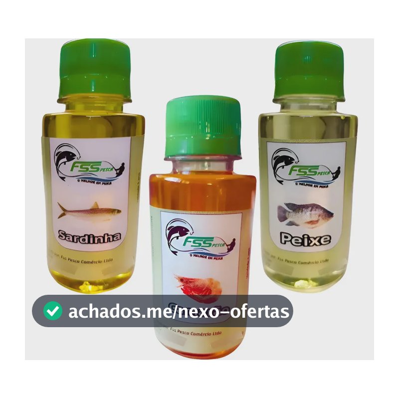 3 Essencia Pesca Agua Doce Salgada Sardinha Peixe Camarão