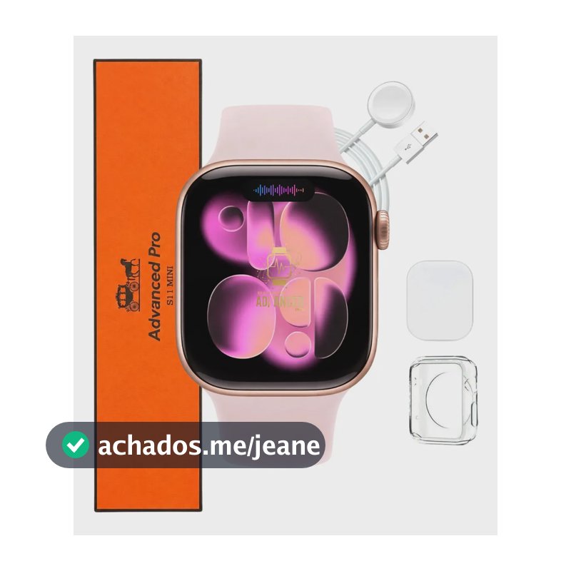 Relógio Microwear Smartwatch S11 Mini Series 11 42mm Whatsapp Gps Nfc 2026 Rosa SMARTWATCH ADVANCED PRO