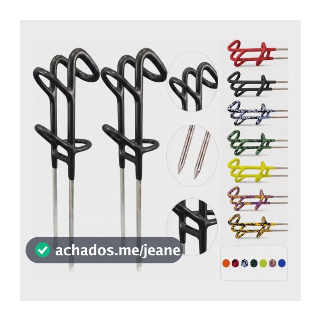 Kit 2 Suportes Para Vara De Pesca Emborrachados 35cm Preto