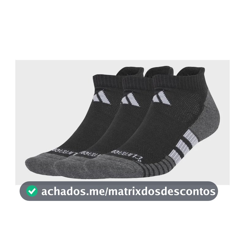 Meias Soquete Performance Climacool 3 Pares adidas Preto G