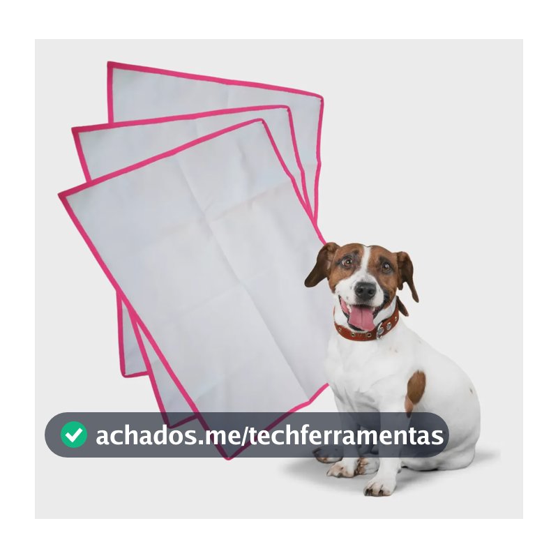 Kit 3 Tapete Higiênico Reutilizável Lavável Preto E Rosa Branco