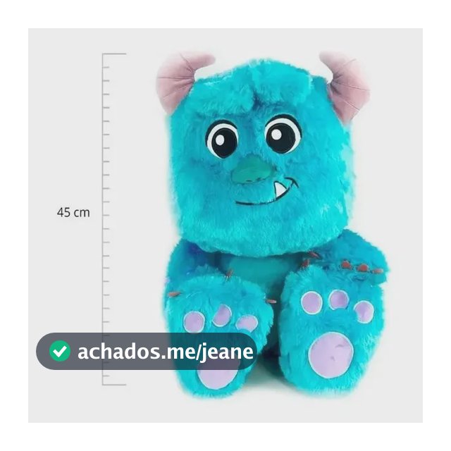 Pelúcia Sulley Big Feet Disney Monstros 45cm Fun Brinquedos Azul-celeste