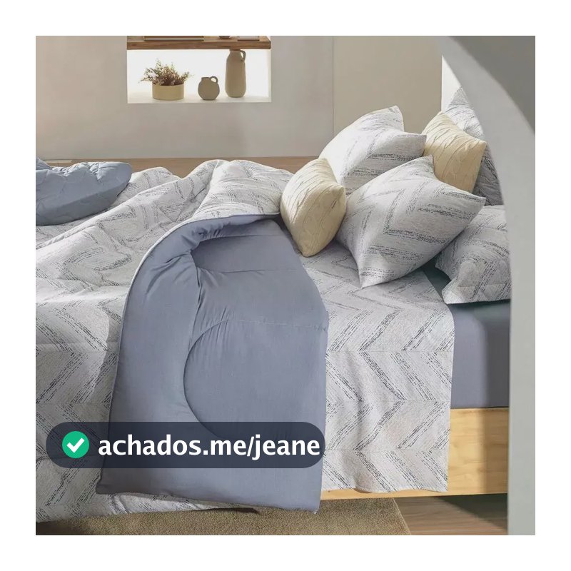 Jogo De Cama Solteiro Fred 100% Algodão 3 Peças Cinza Karsten