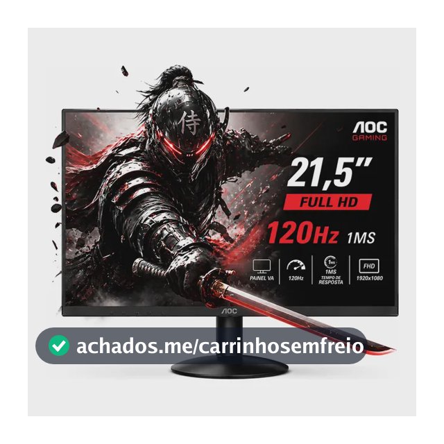 Monitor Aoc Gamer 21.5 120hz 1ms Full Hd Hdmi 22b30hm23 Preto 127/220v