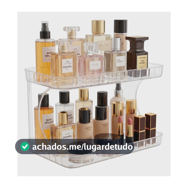 Organizador Porta Maquiagem 2 Andares Cosméticos Kaziva Transparente