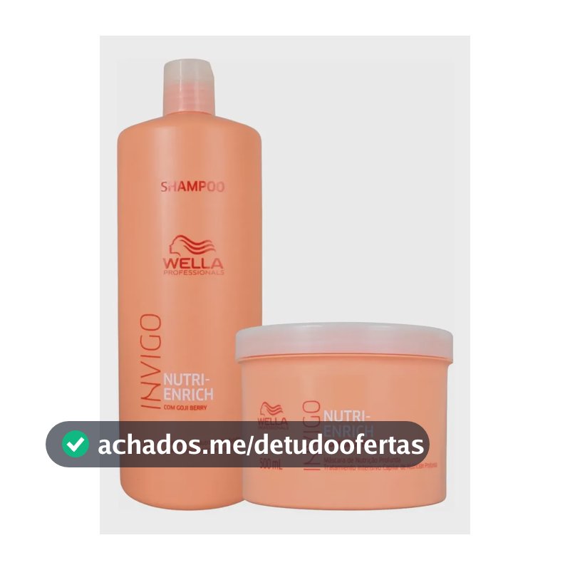Kit Wella Nutri Enrich Shampoo 1000ml + Máscara 500ml Invigo