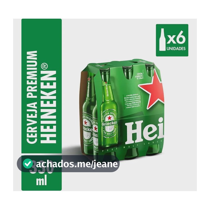 Cerveja Heineken Premium Garrafa 6 Long Neck 330ml