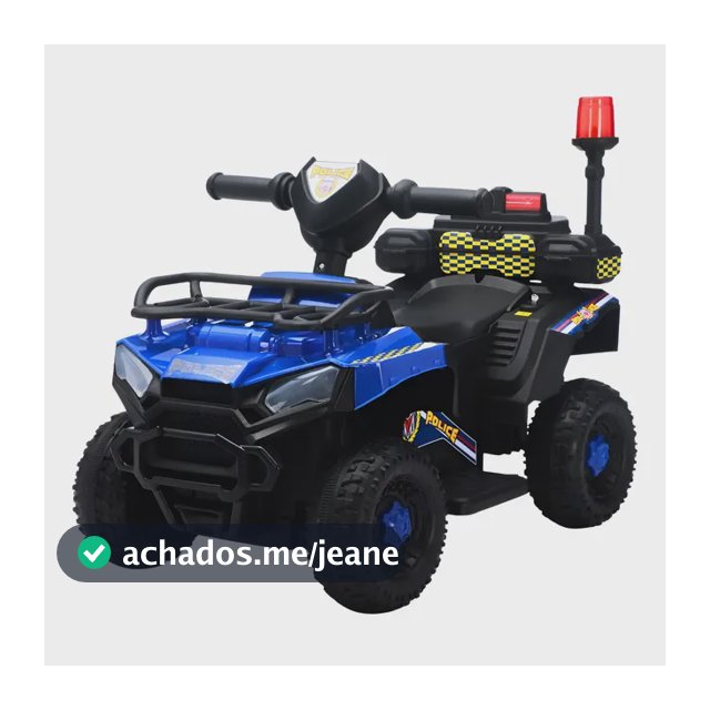 Carro Elétrico Infantil Policial 6v Frente/Ré Maxi Toys - AZUL