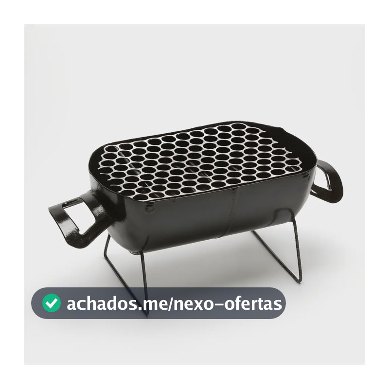 Churrasqueira Móvel A Carvão Portátil para Família, em Aço Inox com Grelha de 22 cm