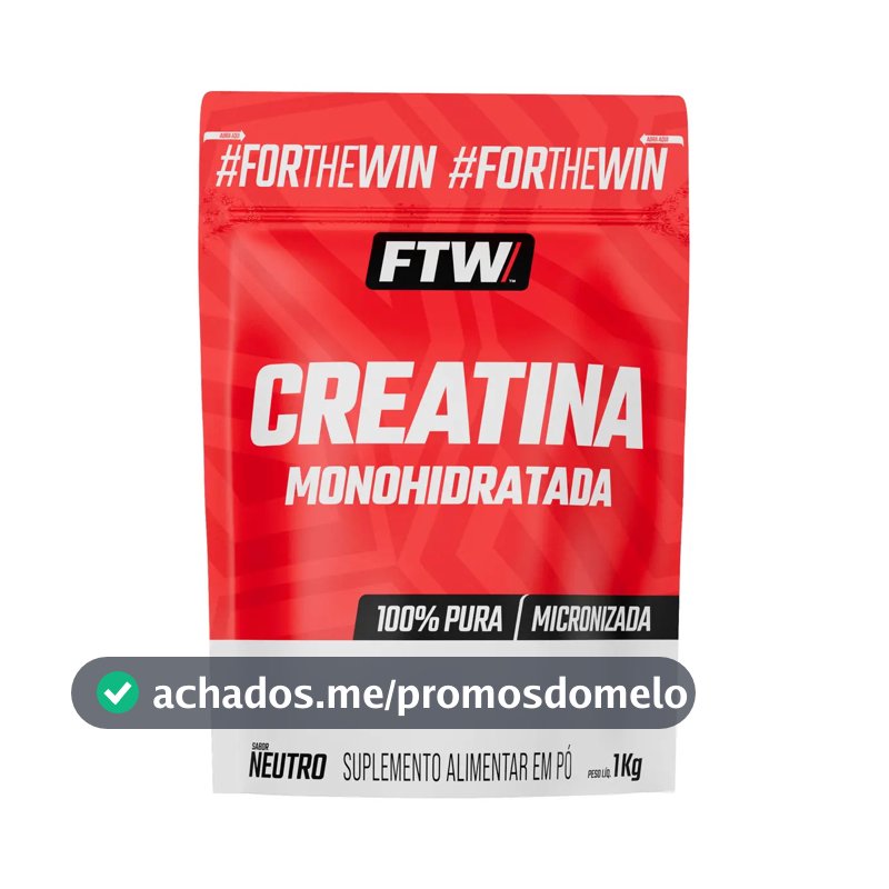 Creatina Monohidratada Pura 1kg Refil Suplemento em Pó 100% - FTW
