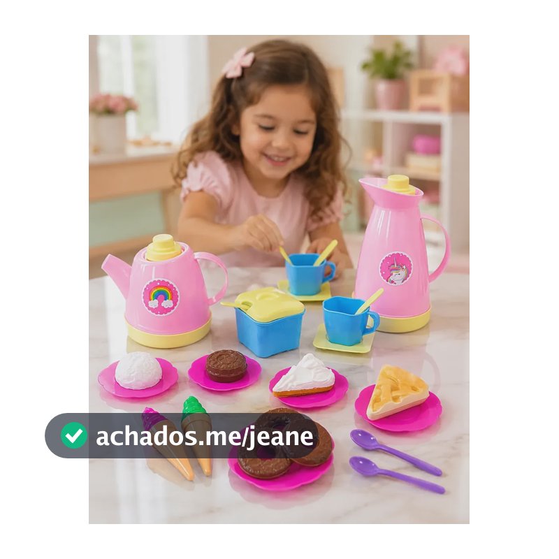 Kit Cozinha De Brinquedo Chá Da Tarde Com Docinhos Infantil Único