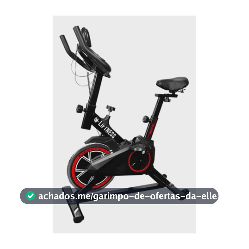 Liftness Bicicleta Ergométrica Fitness SP50PTVM Para Cardio E Musculação Academia Com Base Cor Preto E Vermelho