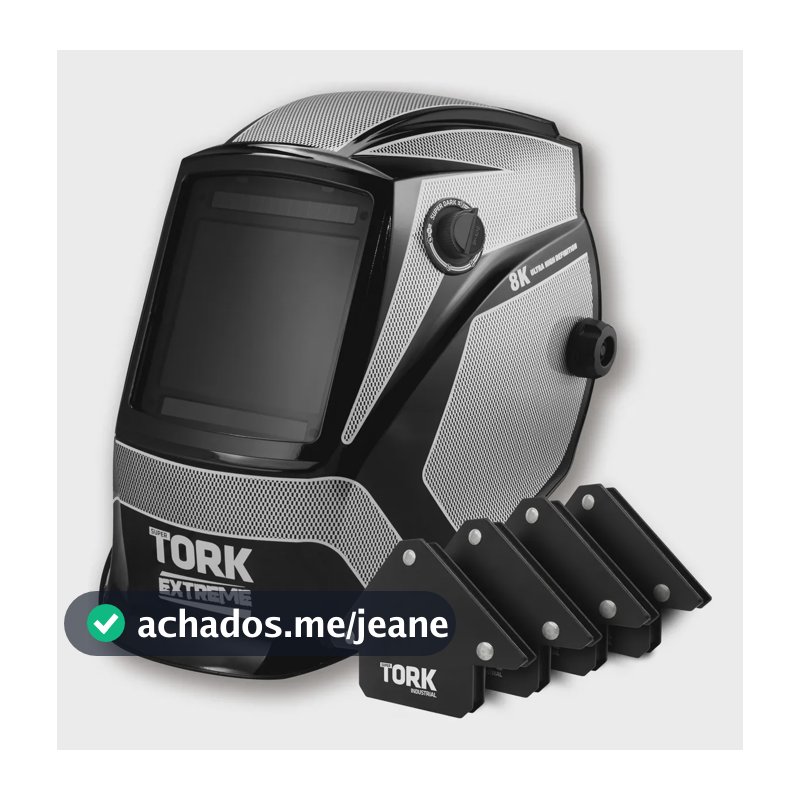 Máscara Solda Com Escurecimento Automático Industrial 8k Combo 4 Esquadros 12kg Super Tork