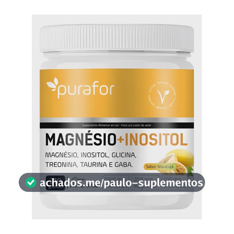 Magnesio Inositol Em Po Glicina Taurina Treonina Gaba 210g Sabor Maracuja